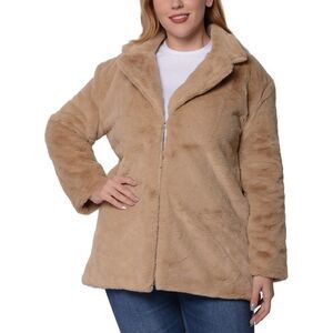 PASSAGE Tan Faux Fur Coat Size Medium